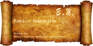 Babicz Magdolna névjegykártya