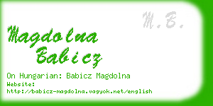 magdolna babicz business card